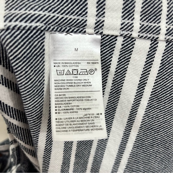 Old Navy Stripe Button Front Long Sleeve Heavy Weight Shirt - Picture 9 of 10